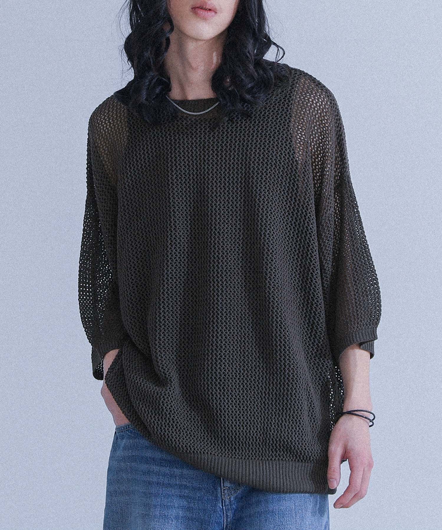 ISSEY MIYAKE メッシュ編み 半袖トップス ISSEY MIYAKE メッシュ編み 半袖トップス