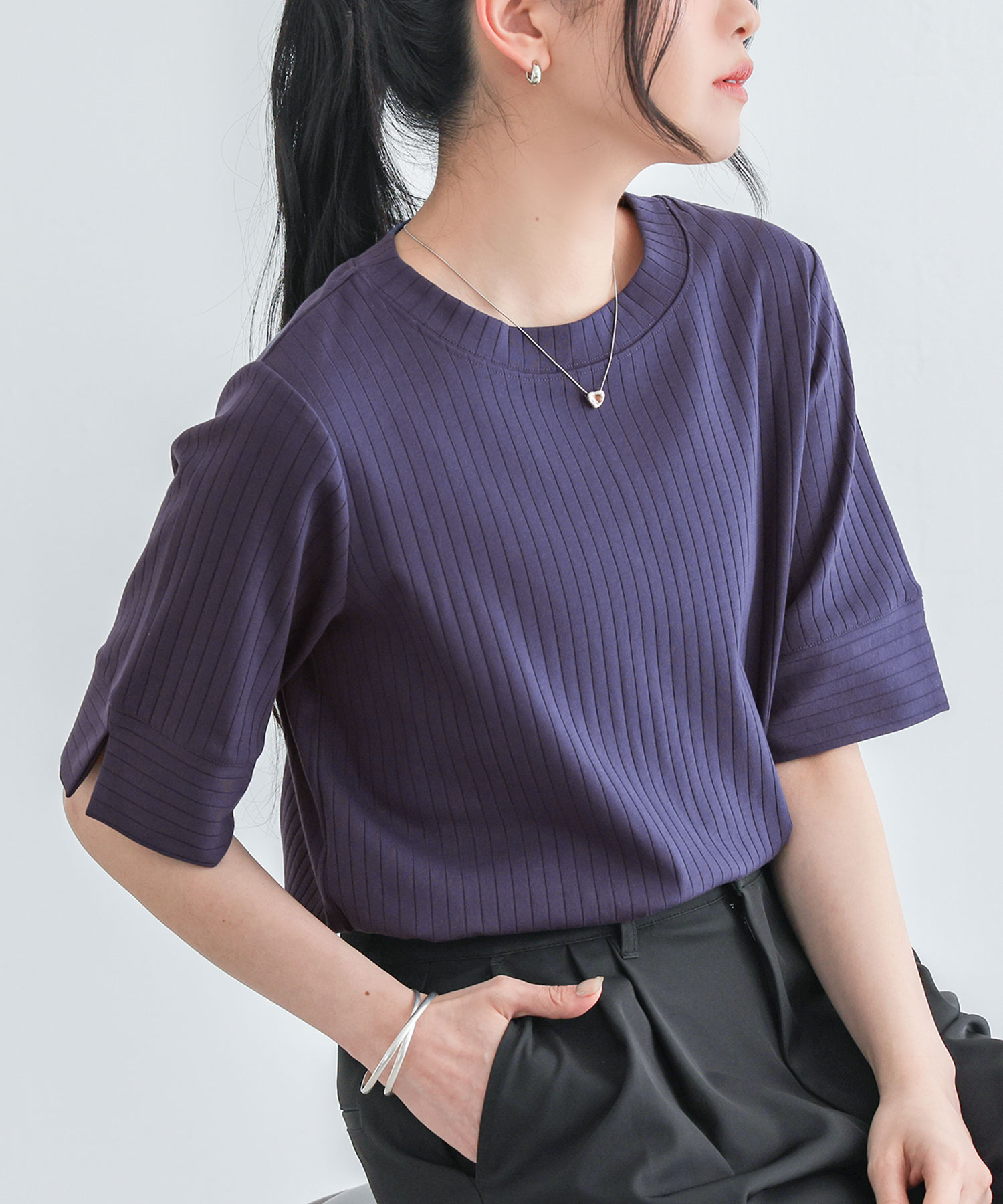 mii 25SS TOP OLYMPE カットソー 半袖 M マルチカラー mii 25SS TOP OLYMPE カットソー ブラウス チェック ギャザー 半袖 M