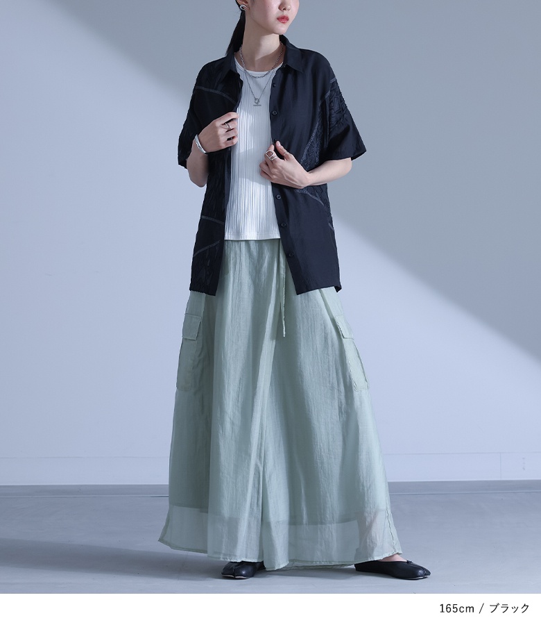 osharewalker シャツ レディース トップス ブラウス 半袖 シアー