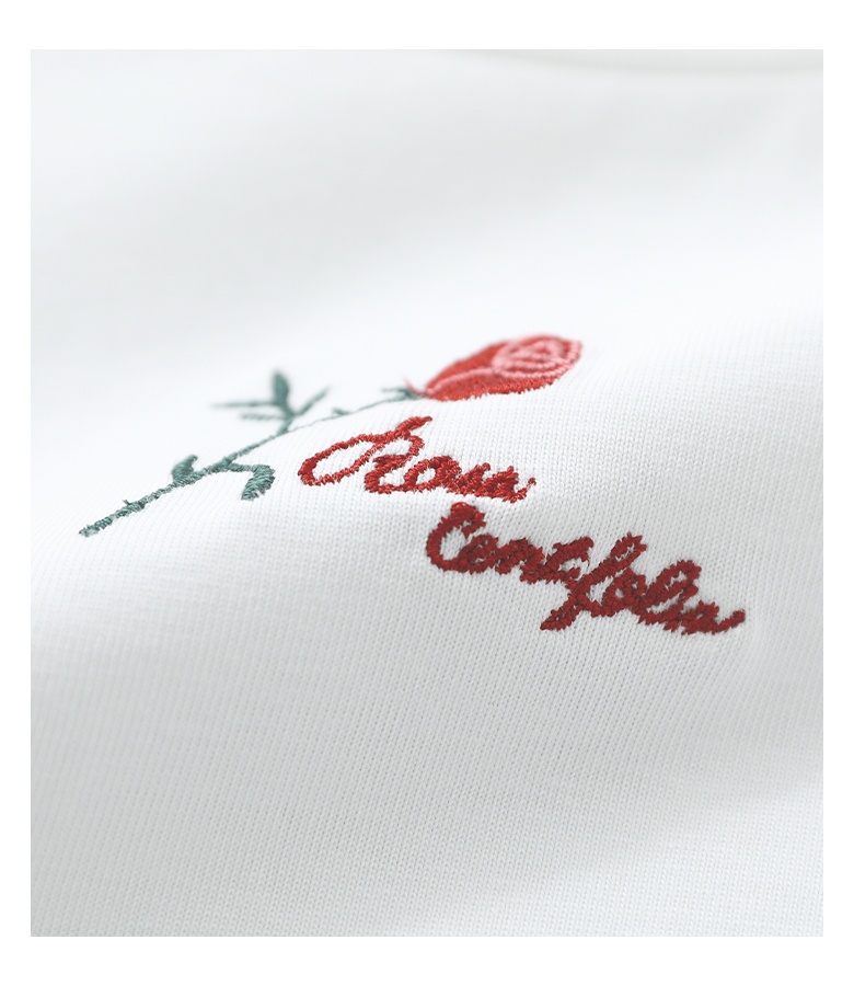 カットソー レディース トップス 半袖 クルーネック パフスリーブ ロゴ 刺繍 バラモチーフ 接触冷感 冷感 夏「メール便可」「10」 | osharewalker | 04