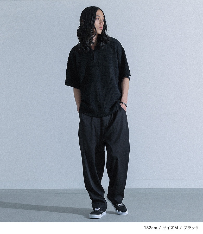 osharewalker ニット メンズ トップス ポロ サマーニット 半袖