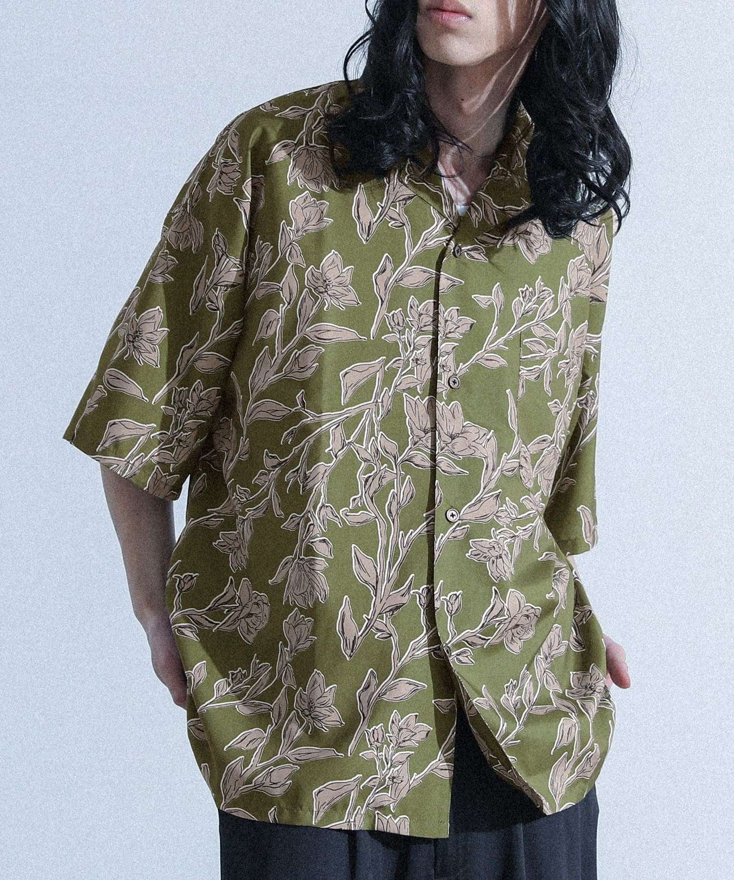 シャツ メンズ トップス カラーシャツ 半袖 柄シャツ プリント 前開き オープンカラー 羽織 ラフ ボタン 涼し気 薄手 夏 返品交換不可 「メール便可」「5」 | osharewalker | 04