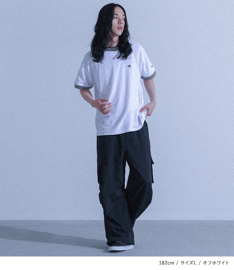 Tシャツ メンズ トップス 半袖 五分袖 パイル生地 コットン混 セットアップ対応 配色リブ カジュアル シンプル ストリート 春 夏「メール便不可」「30」 | osharewalker | 06