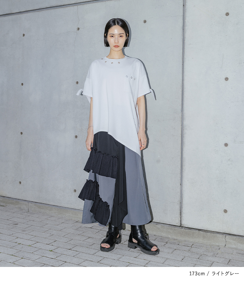 ✨美品 ✨ プリーツプリーズ トップス　半袖　L グレー PLEATS PLEASE プリーツプリーズ イッセイミヤケ PP51-JK808