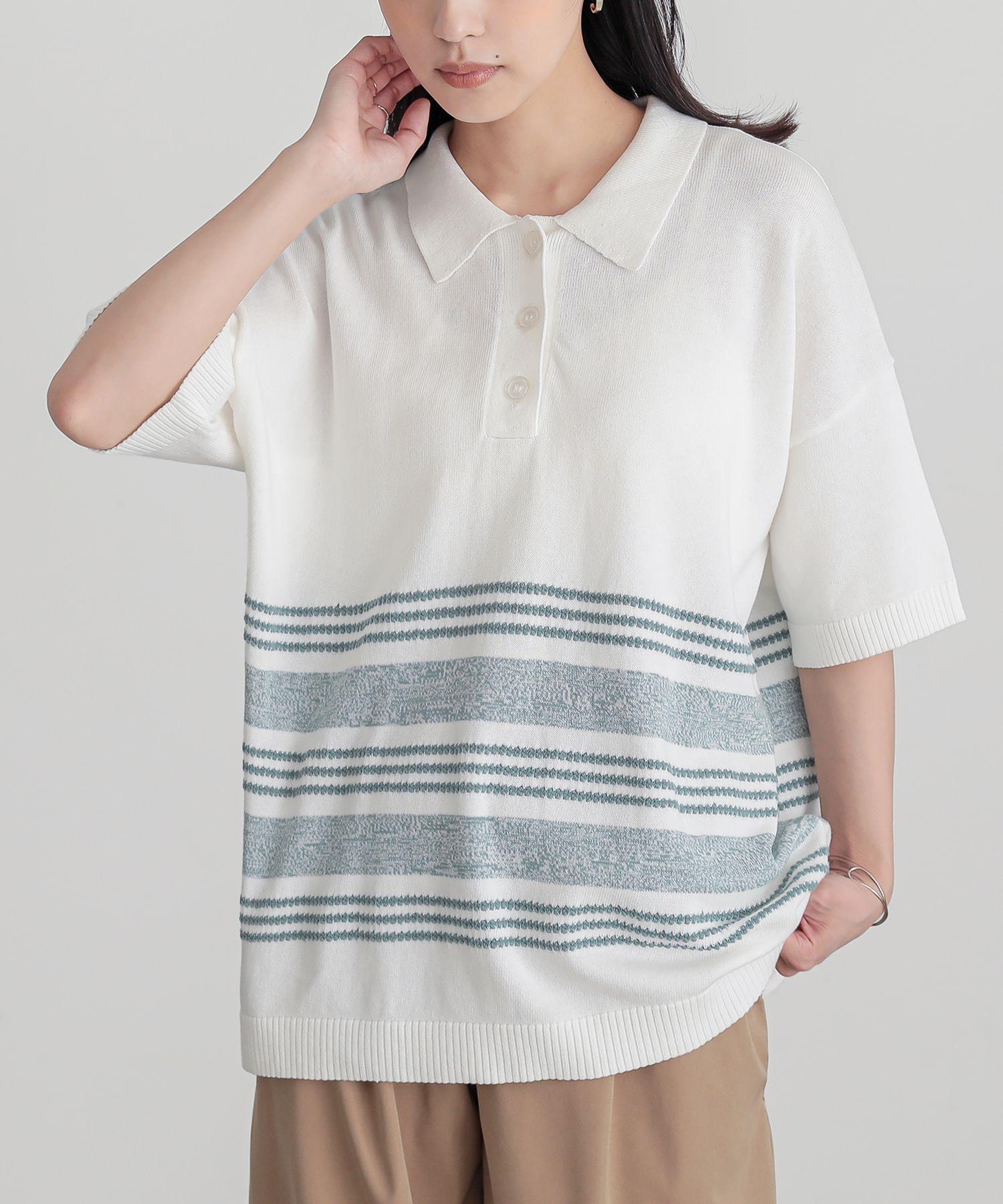 ドルモア・サマーニットポロシャツ　ホワイト48 Drumohr Linen KNIT shortsleeve POLO shirt ドルモア 半袖