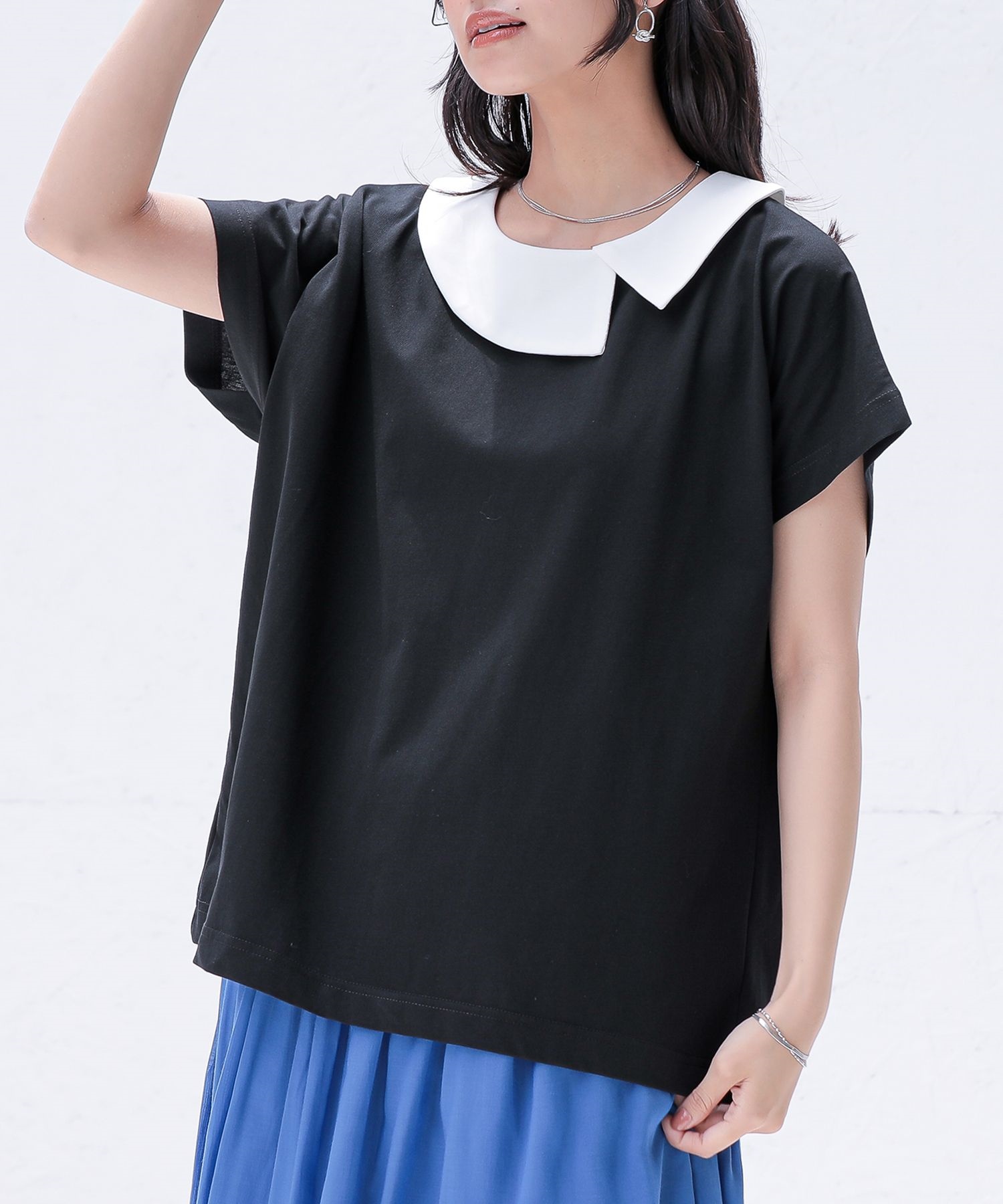売れ筋商品|||ノクチューン カットソー トップス レディース Women's Embroidered Flowy Shirt Black 楽天市場】Tシャツ トップス カットソー レディース 綿100