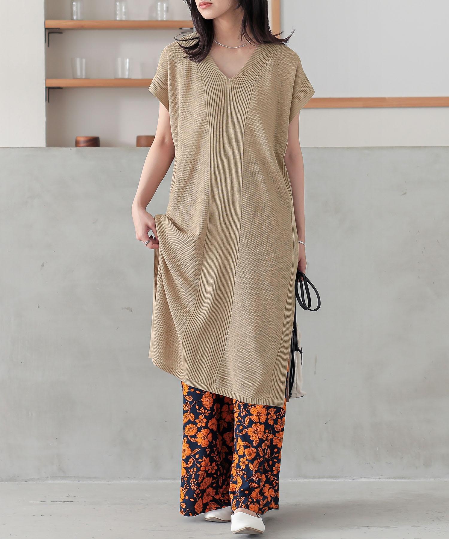 osharewalker（オシャレウォーカー） ニット チュニック丈 半袖