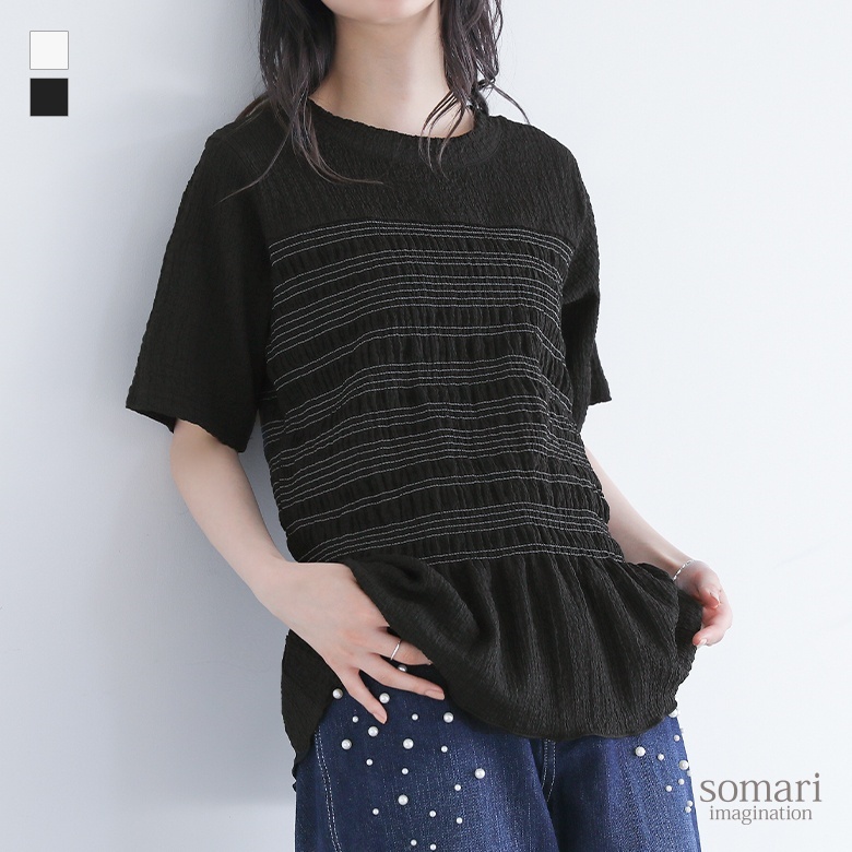 カットソー レディース トップス 半袖 Tシャツ クルーネック プルオーバー 春 夏 「メール便可」「10」 | osharewalker