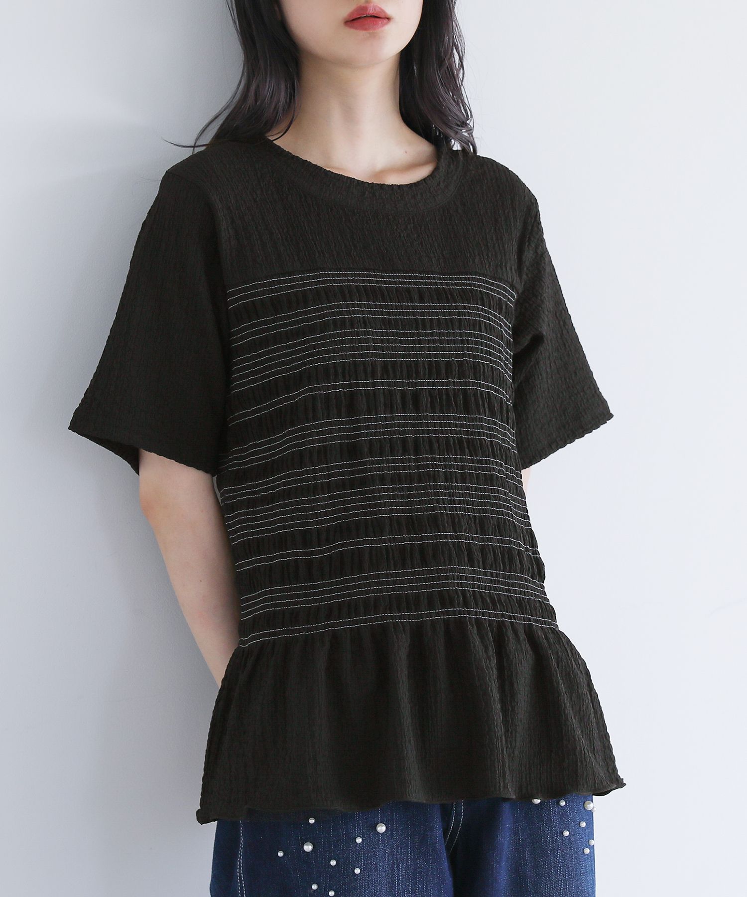 カットソー レディース トップス 半袖 Tシャツ クルーネック プルオーバー 春 夏 「メール便可」「10」 | osharewalker | 02