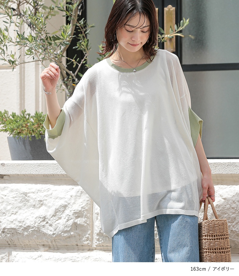 sheller ニット 半袖 グレー イエロー ファー付き fit=scale-down,w=1200