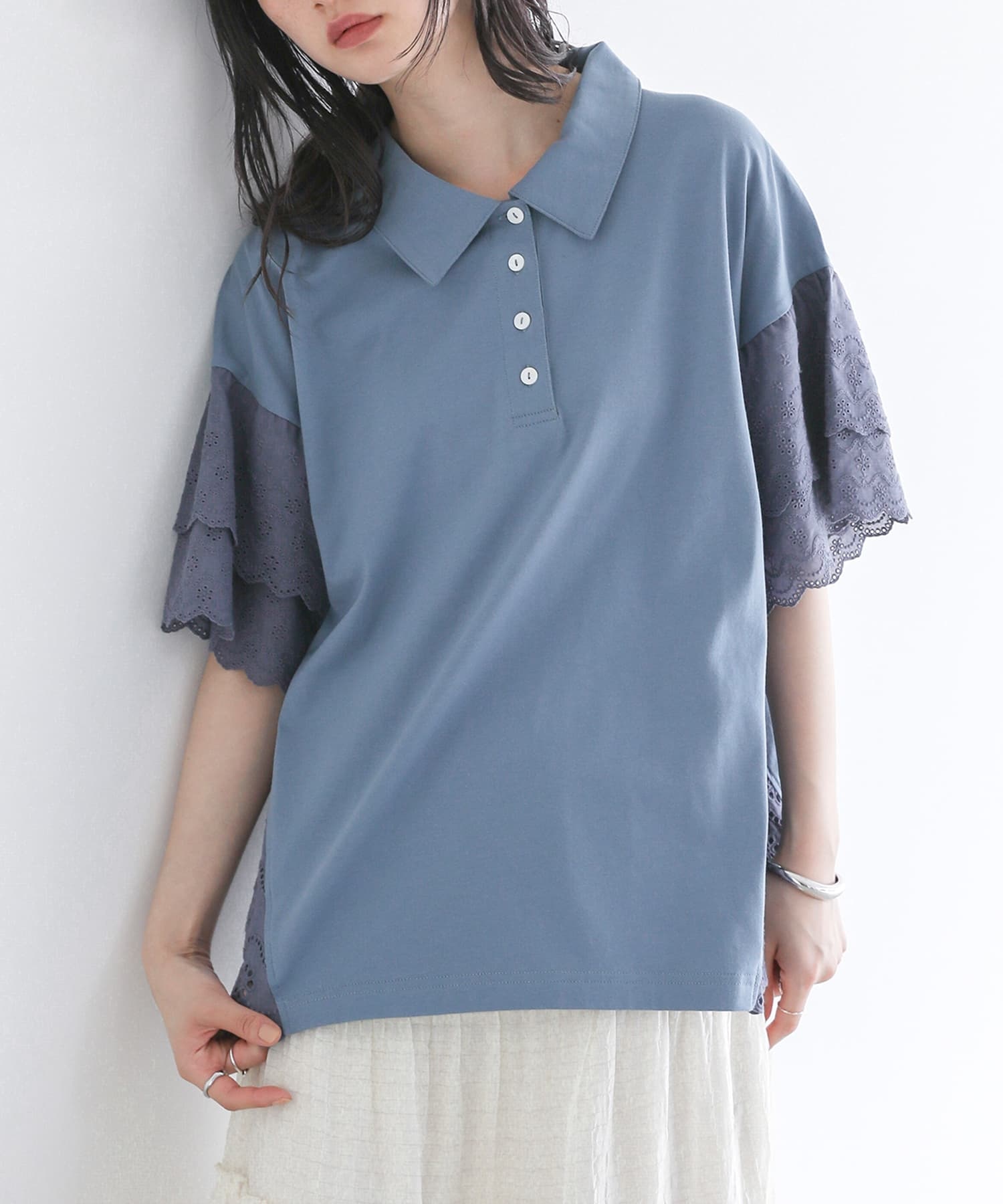 yori オーガニックコットンパイルポロカットソー【2025SM】 新品 yori オーガニックコットン パイルポロカットソー 2025SMの通販は