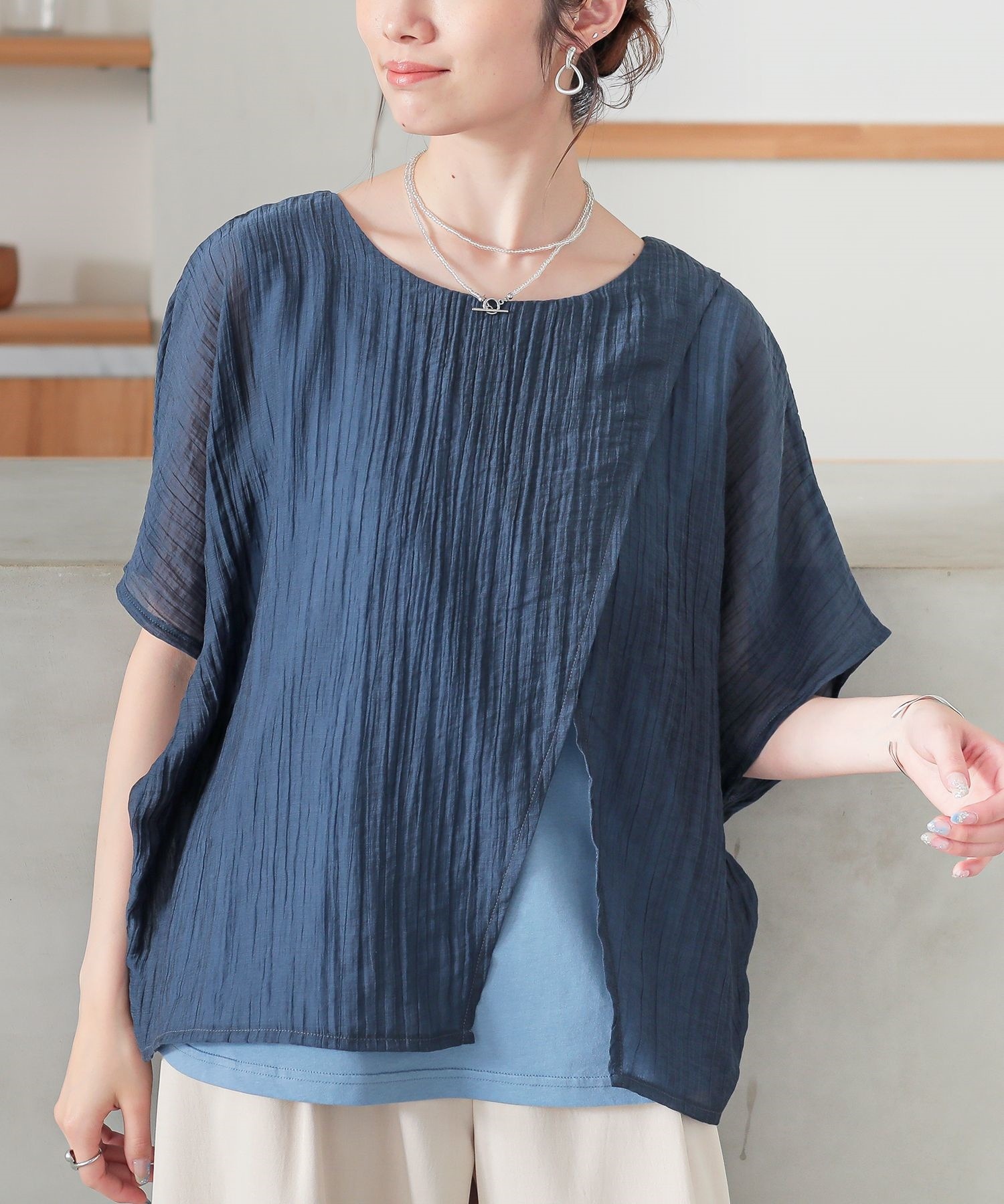 売れ筋商品|||ノーマカマリ Tシャツ レディース トップス DROP SHOULDER - Top - true navy ノーマカマリ レディース Tシャツ トップス DROP SHOULDER - Top