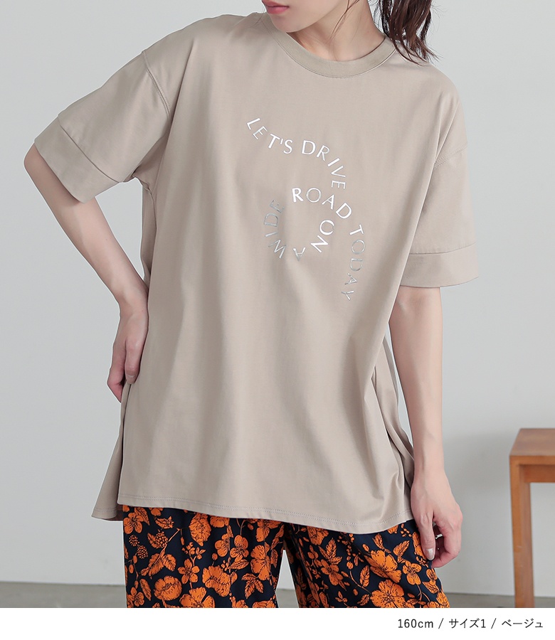 osharewalker Tシャツ レディース トップス 半袖 箔 プリントT