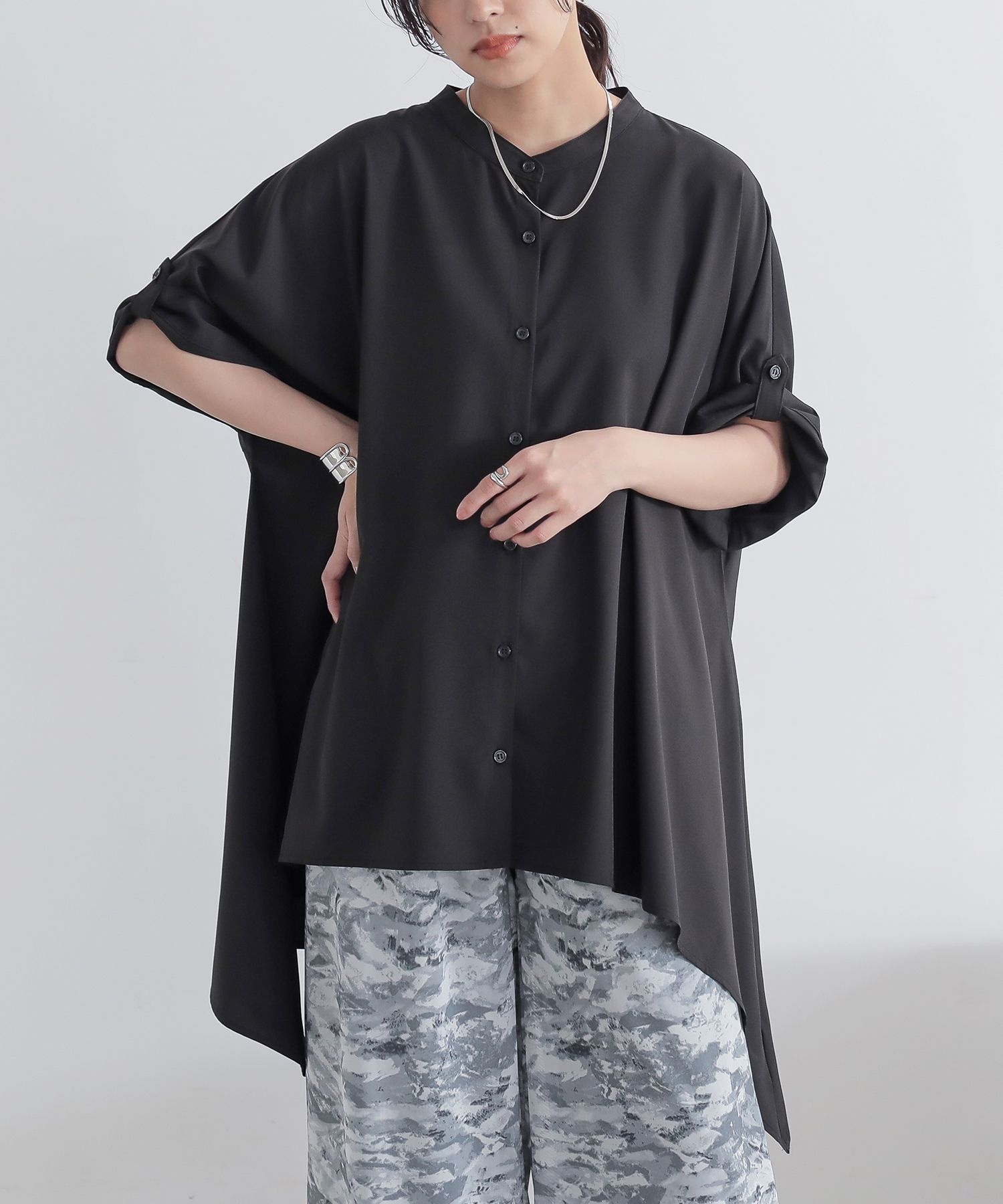 osharewalker シャツ レディース トップス ブラウス 半袖 バンド