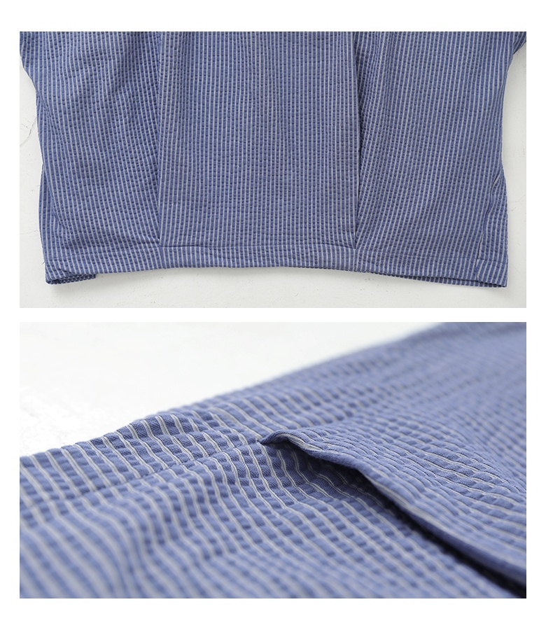 カットソー 半袖 レディース 夏 春 トップス Tシャツ ストライプ柄 ドルマン ブラウス プルオーバー ニットサッカー生地 ゆったり「メール便可」「10」 | osharewalker | 20