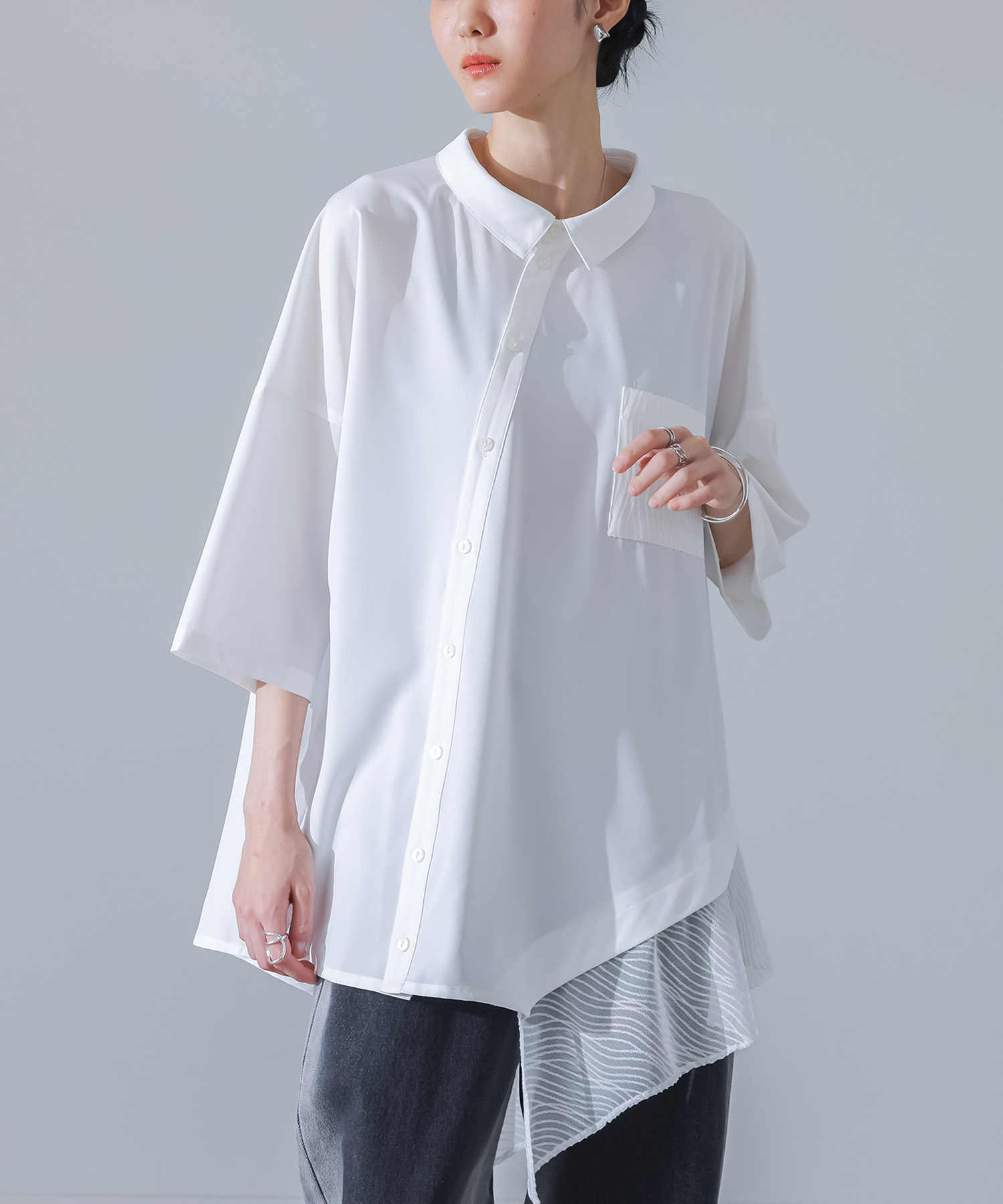 osharewalker（オシャレウォーカー） シャツ 七分袖 レディース 春 夏