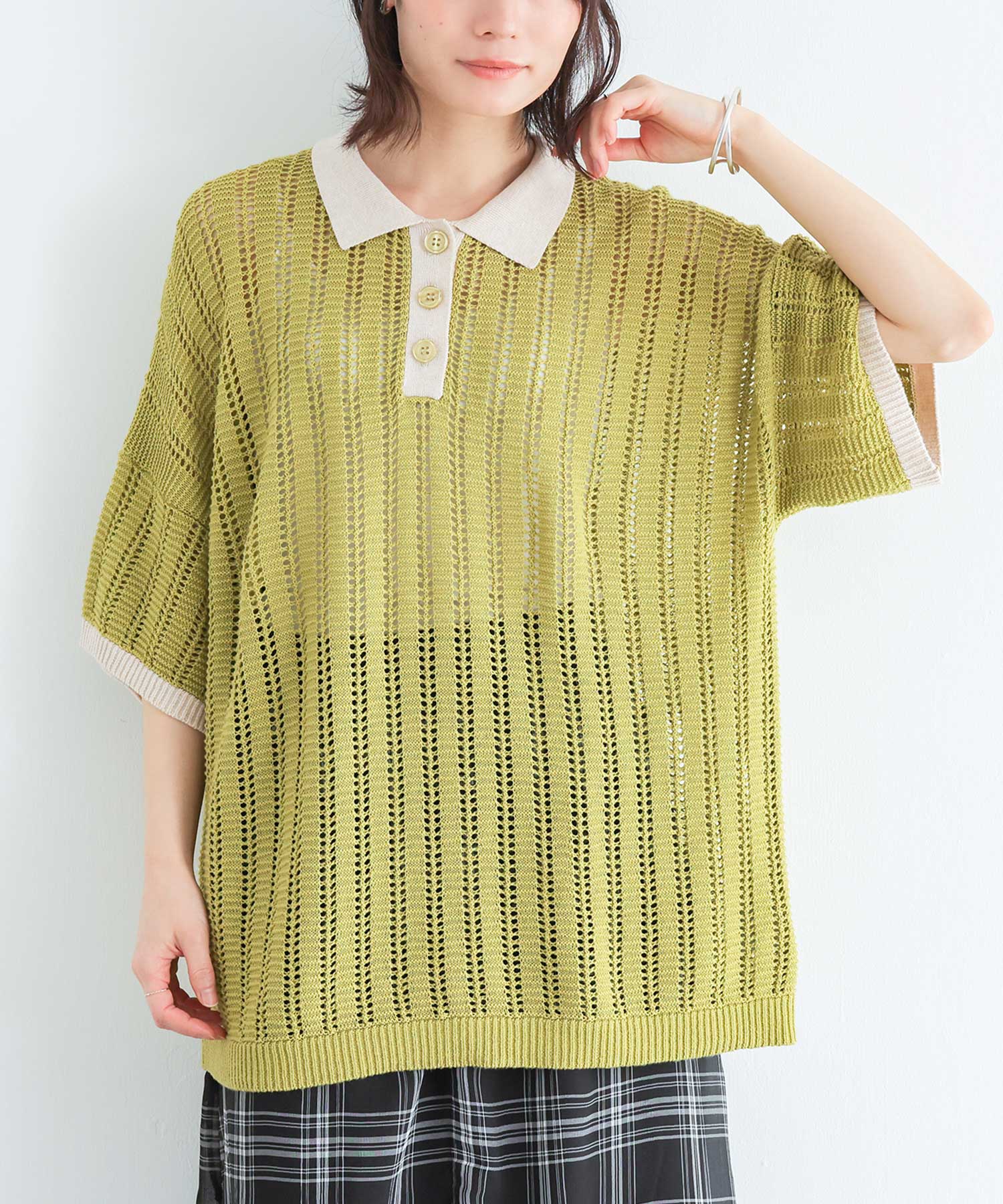 osharewalker（オシャレウォーカー） ニットポロ レディース 半袖 夏