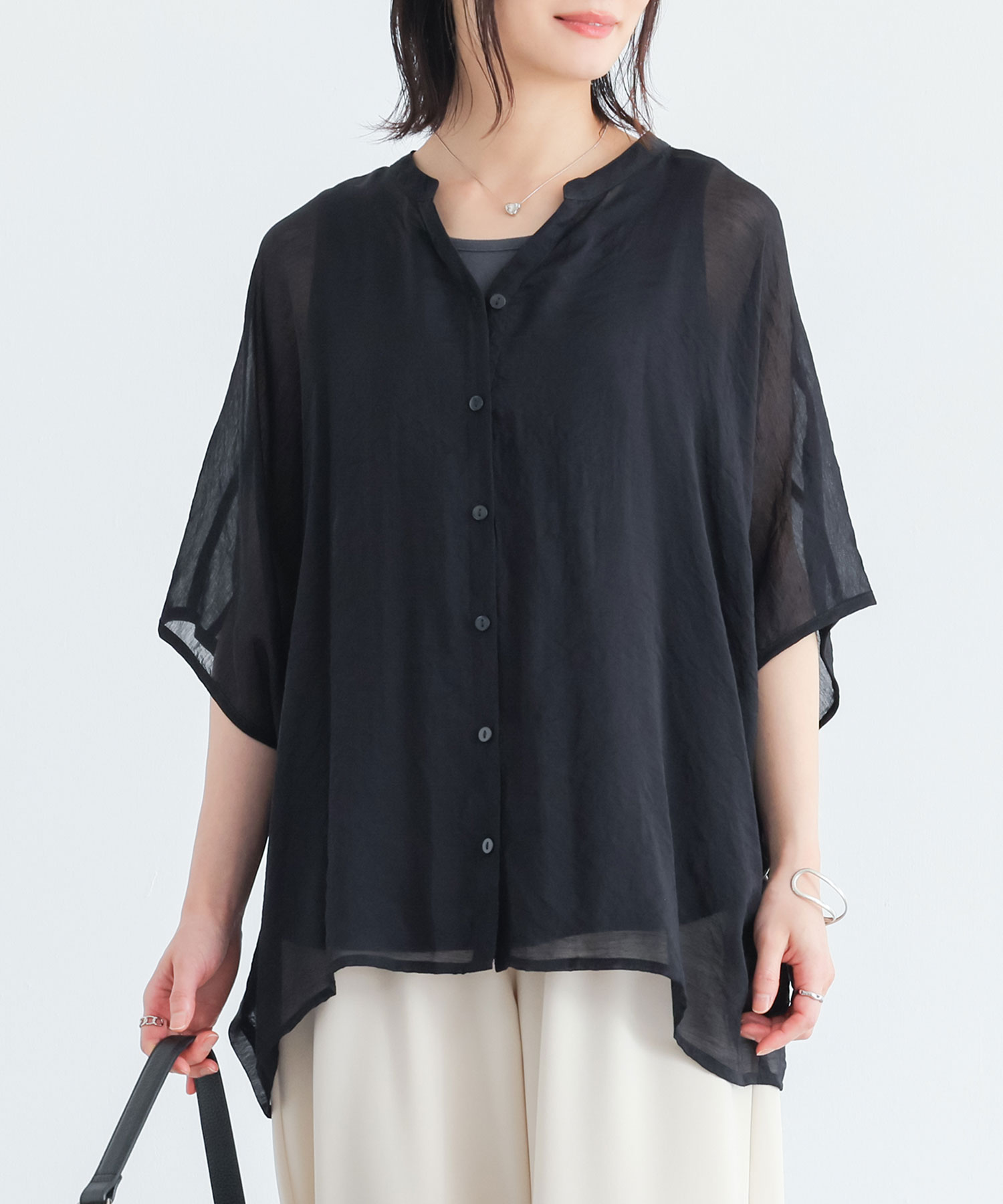 osharewalker（オシャレウォーカー） シアーシャツ 半袖 レディース 夏