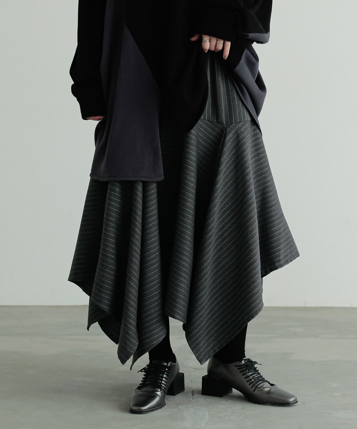 PLEATS PLEASE パッチワーク 数字 変形ロングスカート 切り替え 【公式