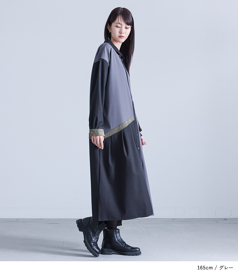シャツワンピース ロング レディース ワンピ ...の詳細画像1