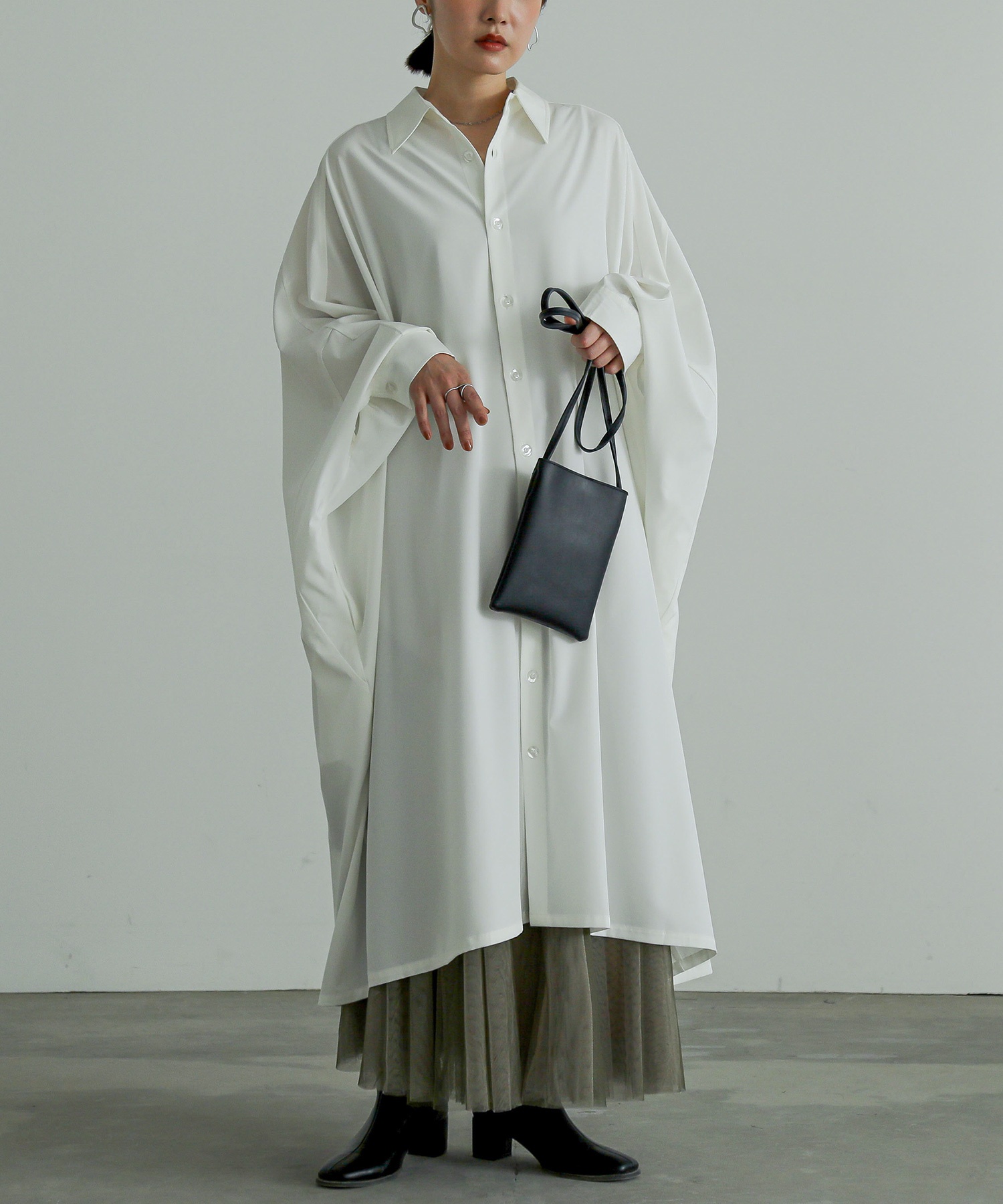 osharewalker ワンピース 長袖 レディース ドレス ロング丈 シャツ