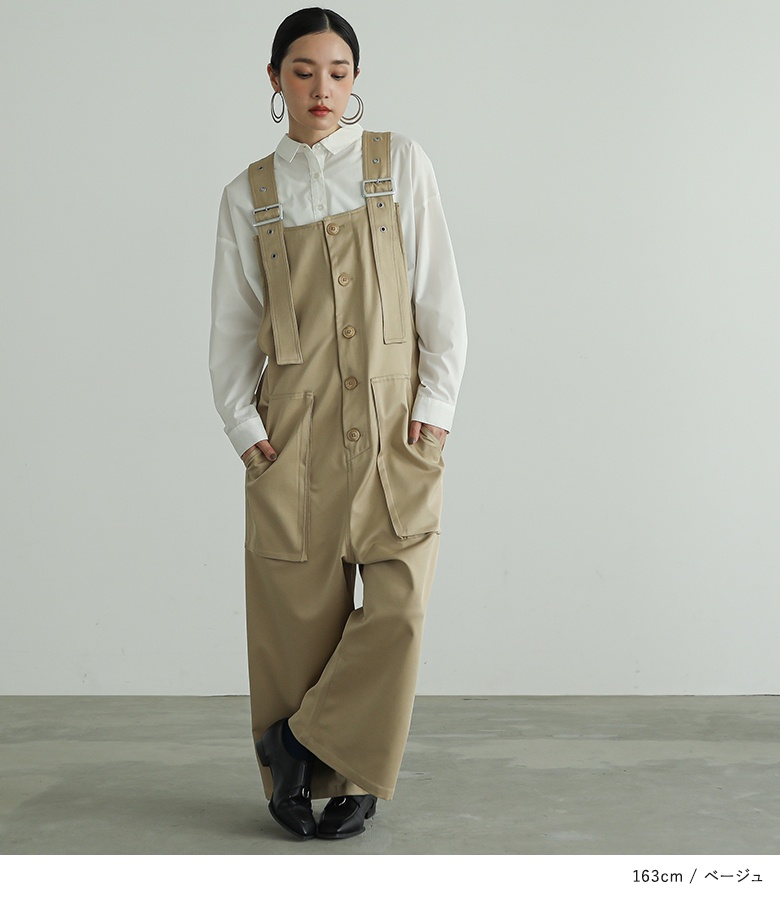 Sarahwear ベージュ サロペット osharewalker（オシャレウォーカー） サロペット パンツ レディース