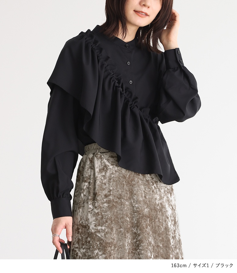 osharewalker ブラウス シャツ レディース トップス 長袖 バンド