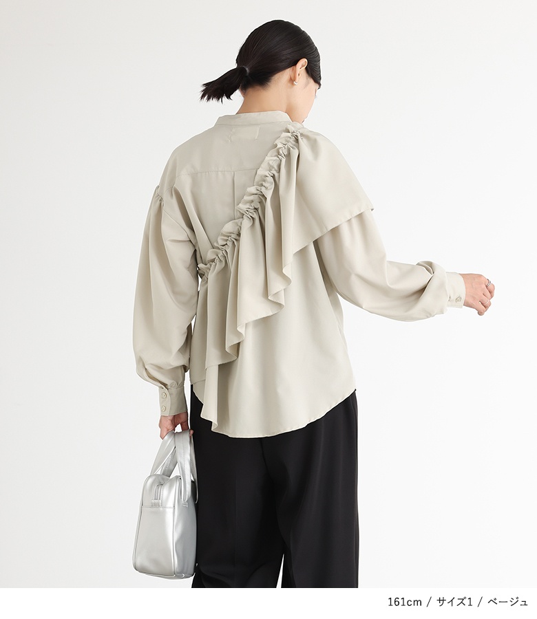 osharewalker ブラウス シャツ レディース トップス 長袖 バンド
