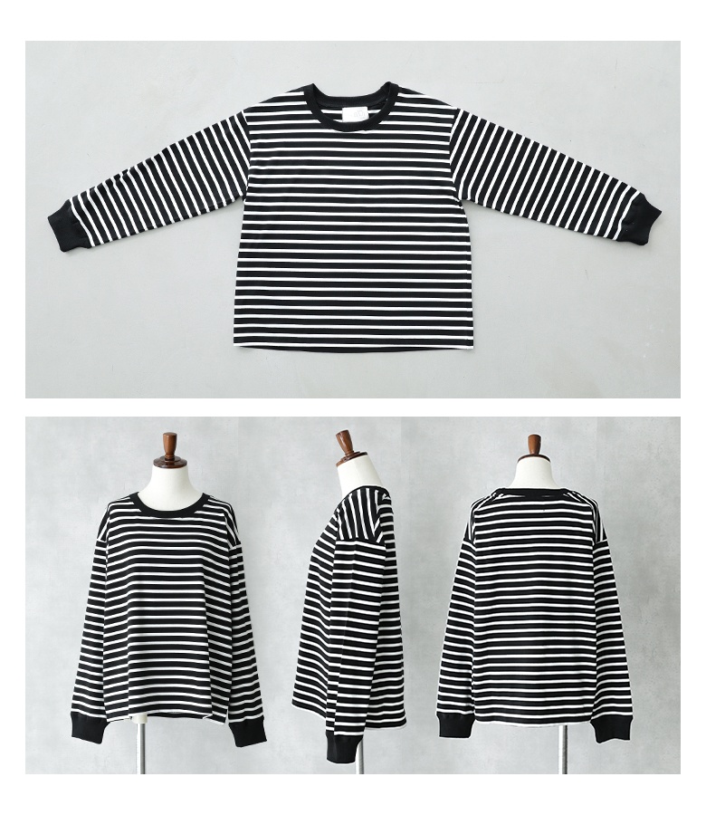 osharewalker（オシャレウォーカー） カットソー 長袖 ボーダー柄