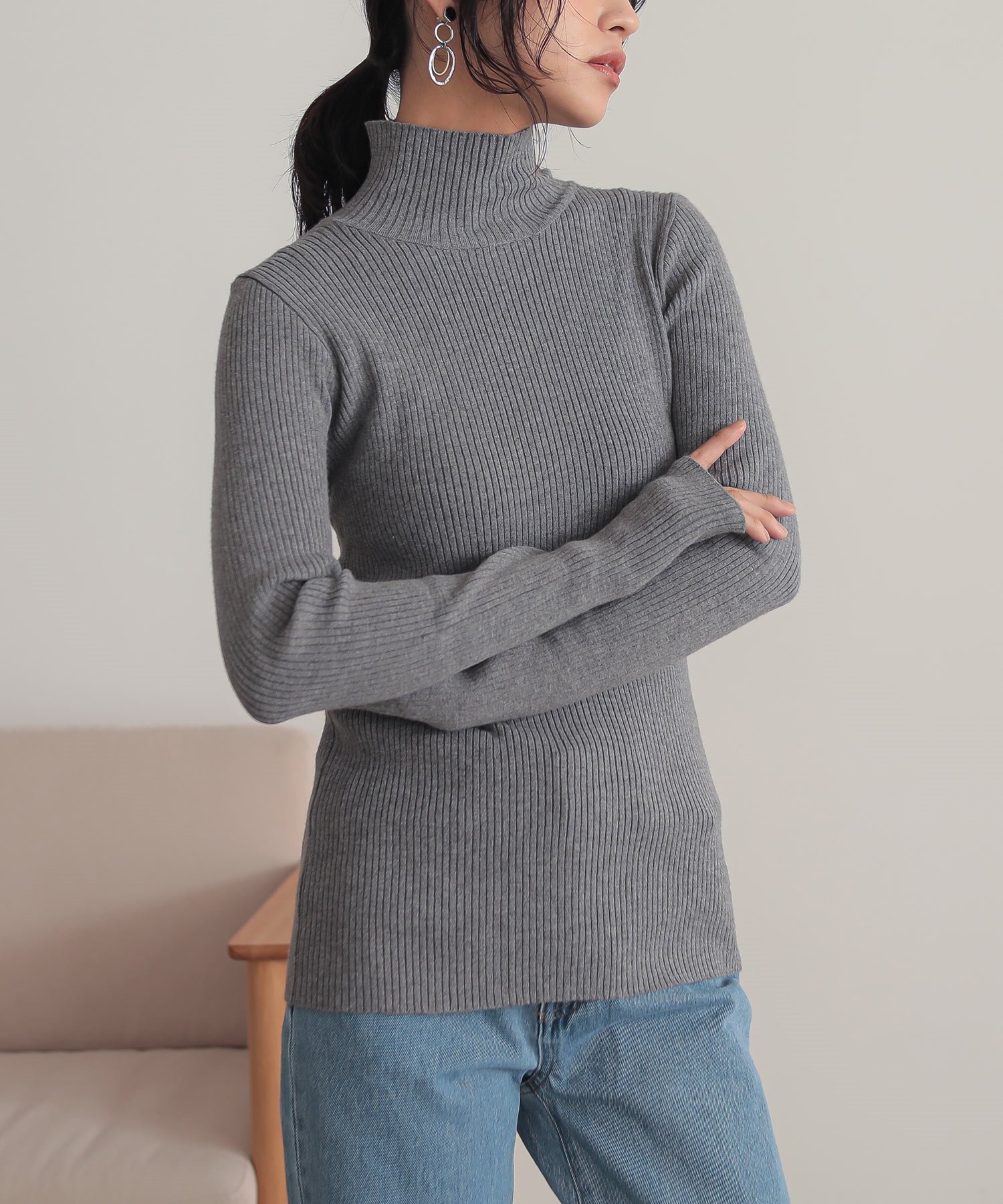 osharewalker（オシャレウォーカー） 保温 ニット 長袖 リブニット