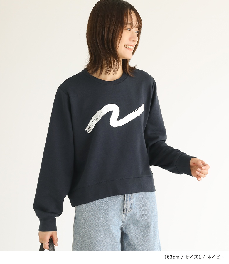 スウェット 長袖 レディース トップス トレーナー 裏毛 カットソー 箔 プリント クルーネック 綿混※返品交換不可※【メール便不可】【20】 | osharewalker | 09