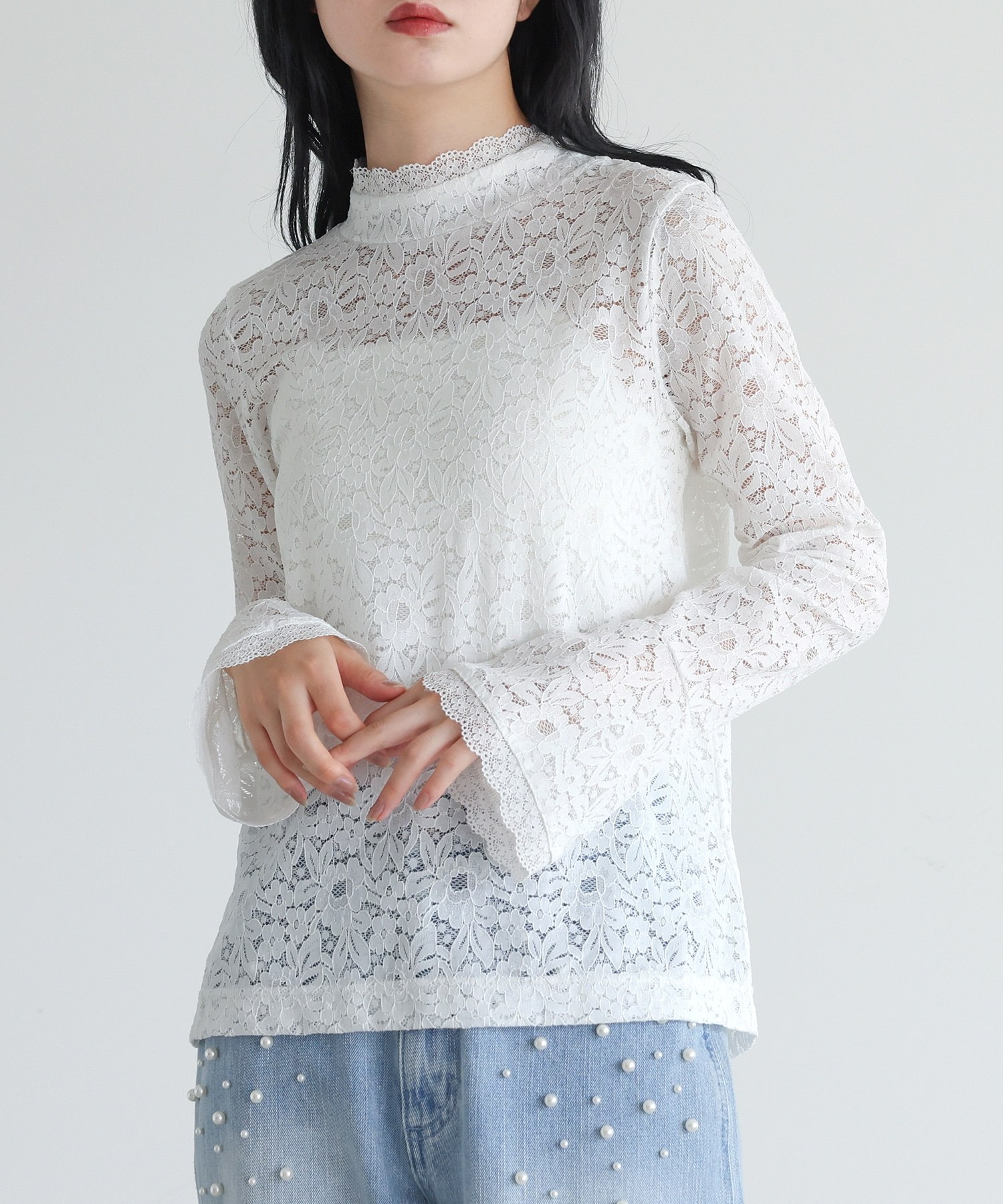 osharewalker（オシャレウォーカー） レースカットソー 長袖