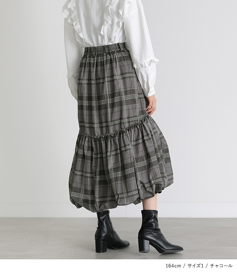 未使用　今季cccmalieシーマリー　グレンチェックバルーンスカート (38) 未使用 今季cccmalieシーマリー グレンチェックバルーンスカート (38