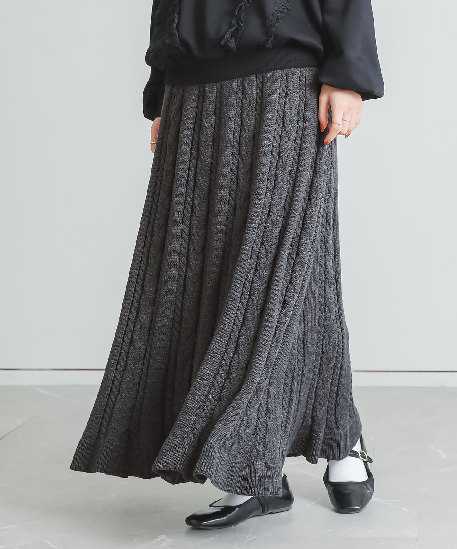 osharewalker（オシャレウォーカー） フレアスカート ニット ロング