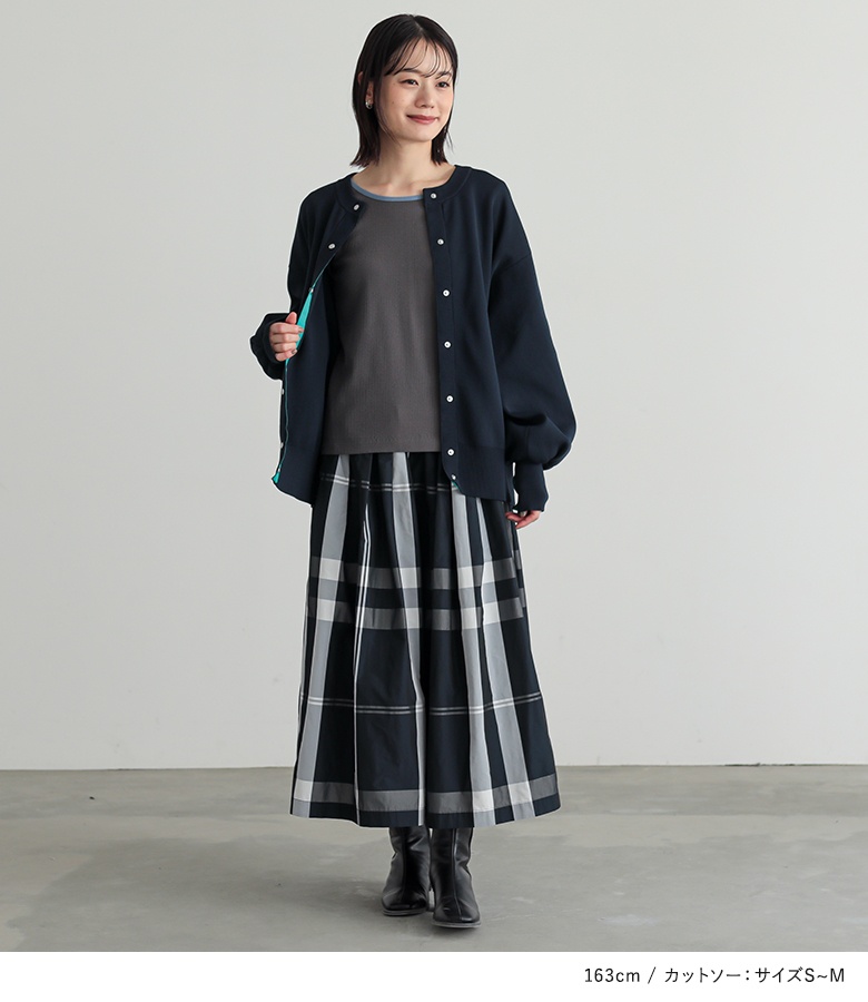 ENFOLD◇Yes RAZY SKIR/38/コットン/KHK/300ES131-2780 ENFOLD