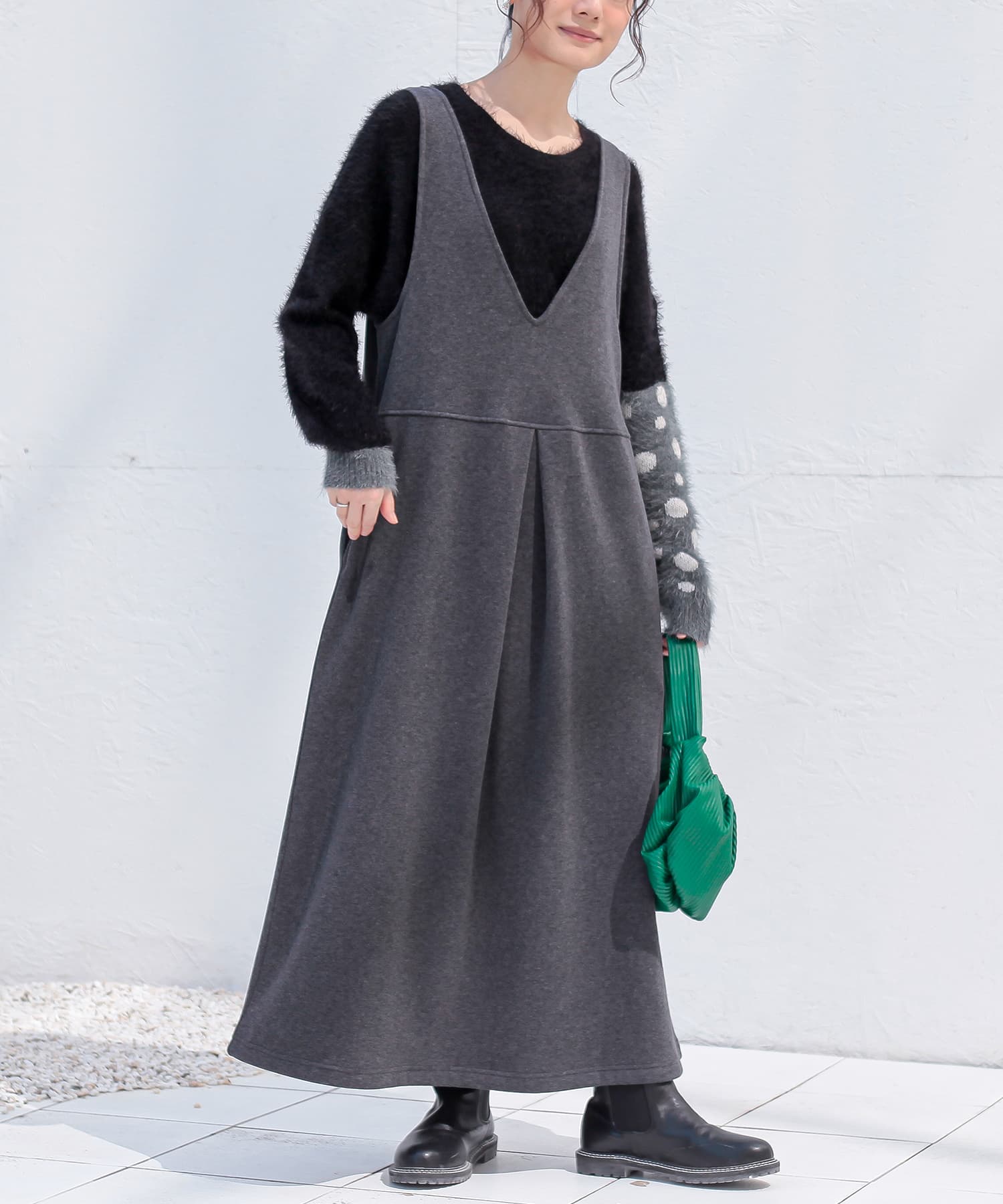 osharewalker（オシャレウォーカー） 裏起毛 ジャンスカ レディース