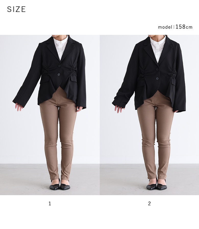 【送料無料】『ギャザーデザインジャケット』【メール便不可】【20】[アウター ジャケット テーラードジャケット 長袖 長袖ジャケット レディース モード 変形 シンプル ポケット デザイン フォーマル] osharewalker（オシャレウォーカー） アウター ジャケット テーラード