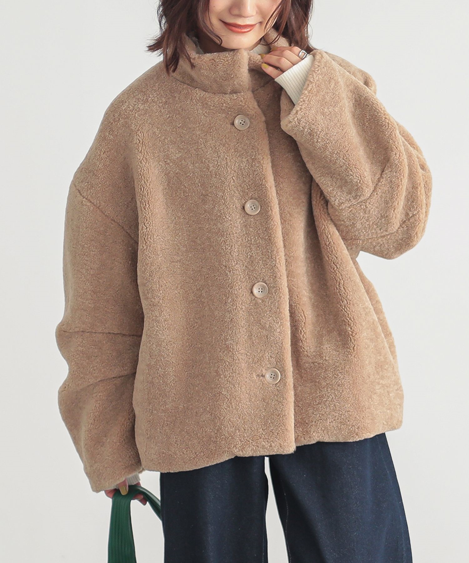 フラワー  ジャケット ブルゾン  ボア フリース osharewalker アウター ジャケット ブルゾン ボアジャケット