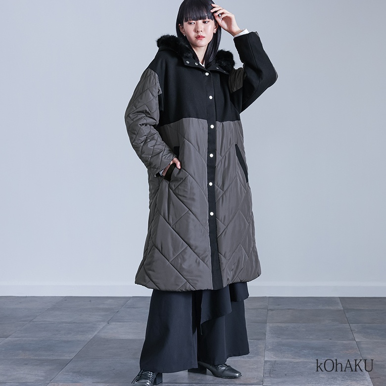 くぅまま ハロッズ タグ付き キルティング コート フォックファー