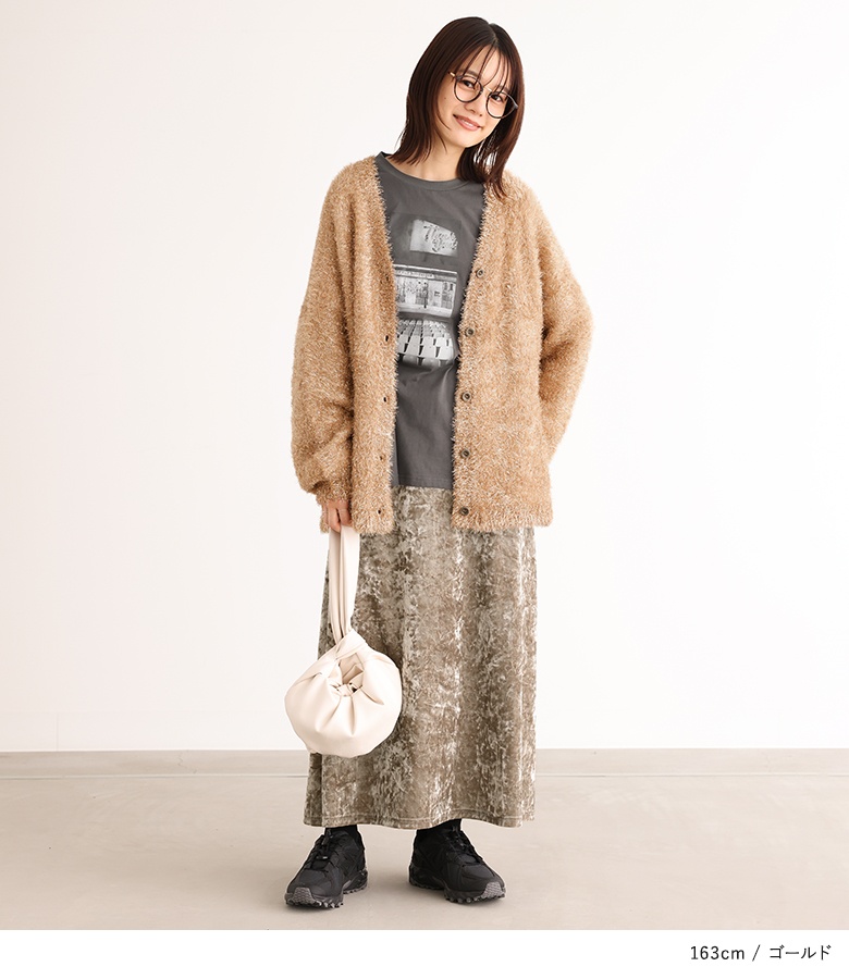 売れ筋商品|||カーディガン レディース ニット トップス ニットトップス 長袖 羽織 羽織り カーデ ラメ シャギー【メール便不可】【30】 osharewalker カーディガン レディース ニット トップス ニット