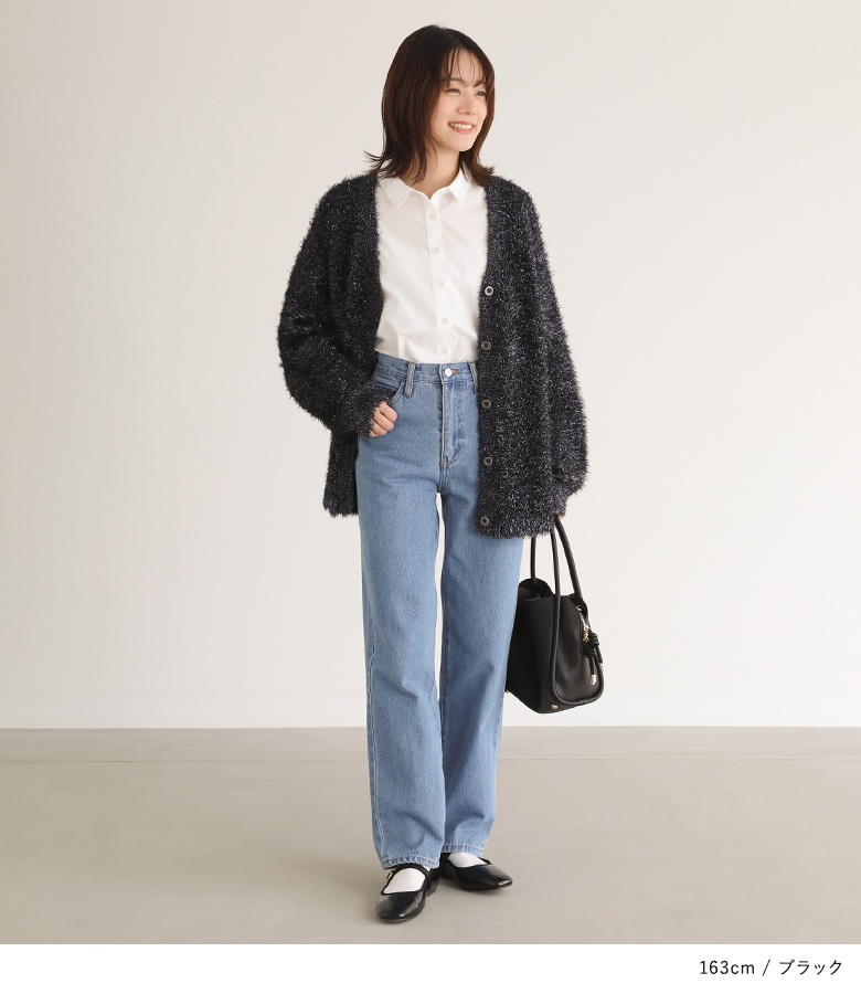 売れ筋商品|||カーディガン レディース ニット トップス ニットトップス 長袖 羽織 羽織り カーデ ラメ シャギー【メール便不可】【30】 osharewalker カーディガン レディース ニット トップス ニット