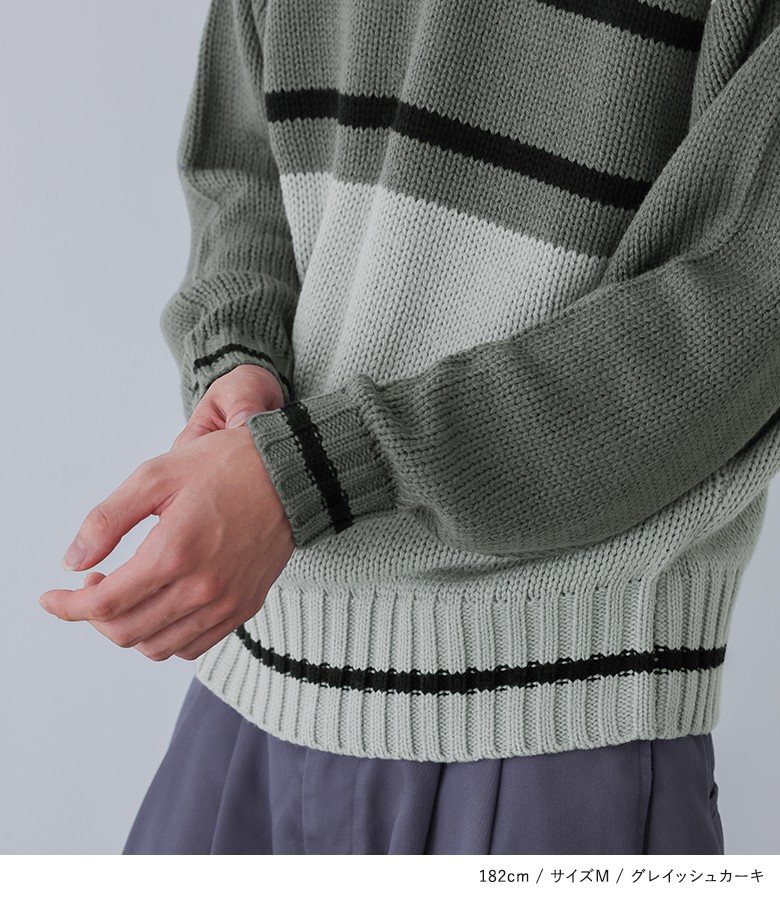 osharewalker ニット メンズ トップス セーター プルオーバー クルー