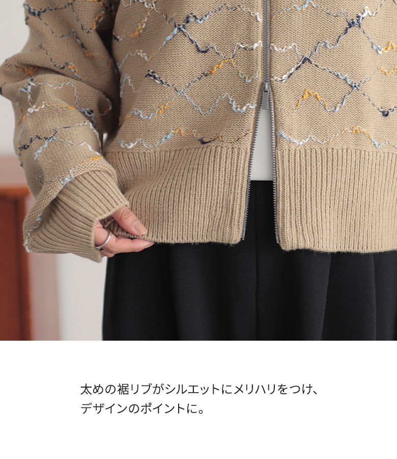 b2152【アドルフォドミンゲス】レディース　ニット　ゆったりカーディガン　S osharewalker ニット カーディガン 長袖 レディース トップス
