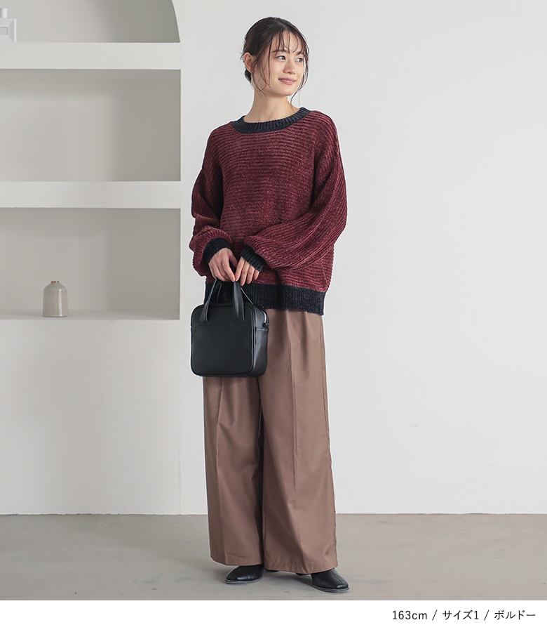 トップス ニット 長袖 長袖ニット レディース ぽわん袖 ボリューム袖 ゆったり ゆるっと    返品交換不可「メール便不可」「30」 | osharewalker | 10