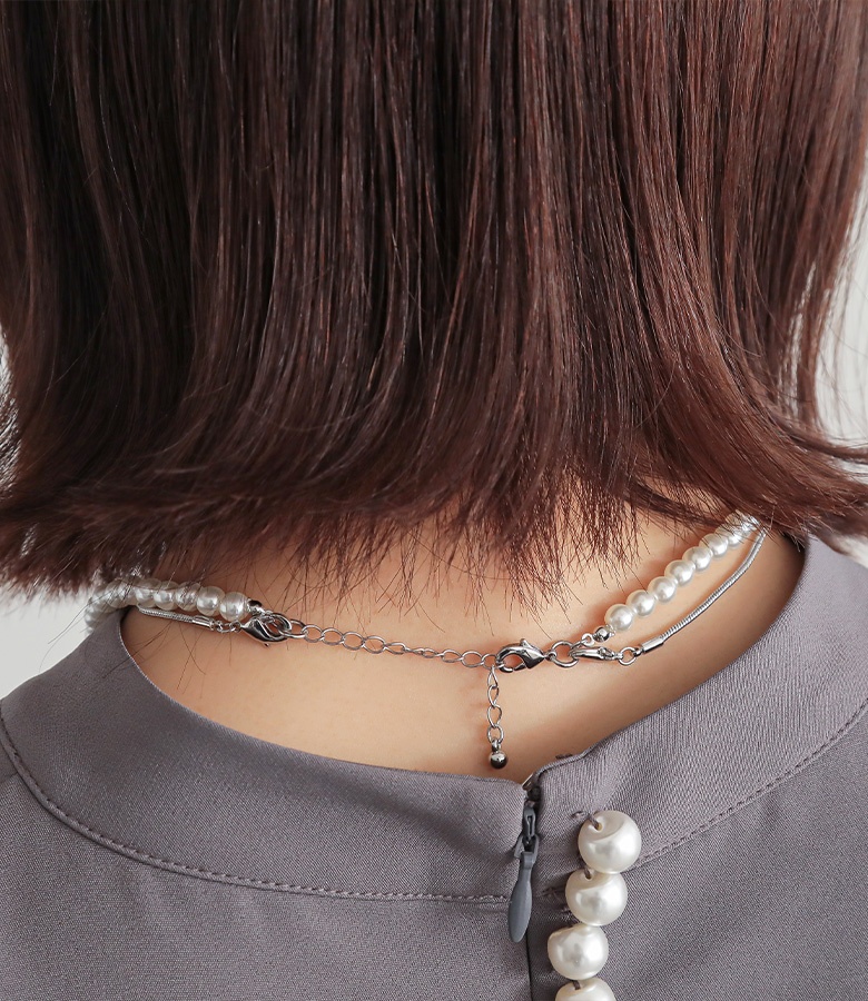 【未使用保管品】Grosse ネックレス フェイクパール ラインストーン 未使用保管品】Grosse ネックレス フェイクパール ラインストーン