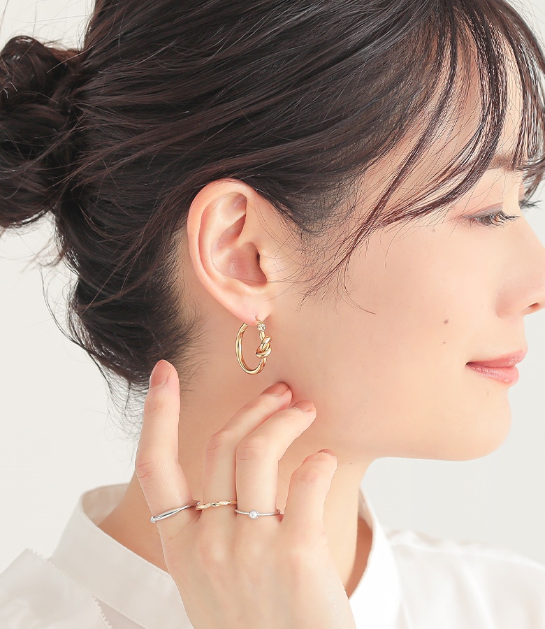 ピアス ステンレス フープ レディース イヤー...の詳細画像1