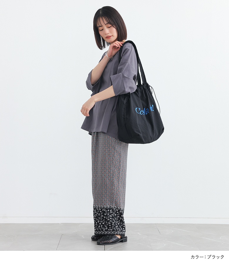 トートバッグ レディース ファッション雑貨 カバン 鞄 かばん 刺繍 ロゴ 配色 ドロスト 巾着型 ポケット 春 夏 秋 冬 オシャレウォーカー「メール便不可」「20」 | osharewalker | 11