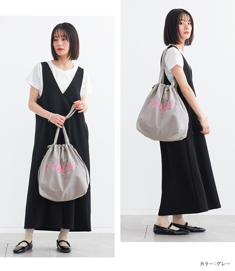 トートバッグ レディース ファッション雑貨 カバン 鞄 かばん 刺繍 ロゴ 配色 ドロスト 巾着型 ポケット 春 夏 秋 冬 オシャレウォーカー「メール便不可」「20」 | osharewalker | 16