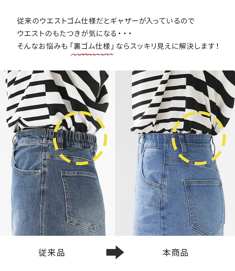 デニム スカート レディース ロング ストレッ...の詳細画像3