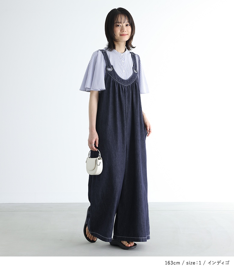 osharewalker サロペット レディース ボトムス ワイドパンツ